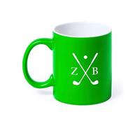 eBuyGB Personalised Golf Club Mug, Golf Mug with Players Initials, Gift for Golfers, Golf Gift for Ladies Golf Club, Tournament Prize Golfing Award (Green)