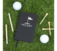 eBuyGB Personalised Golf Notebook with Logo, Gifts for Him, Golf Score Book, A6 Hardback Score Log, Gift for Golfer, Business Logo (Black)