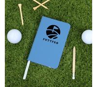 eBuyGB Personalised Golf Notebook with Logo, Gifts for Him, Golf Score Book, A6 Hardback Score Log, Gift for Golfer, Business Logo (Light Blue)