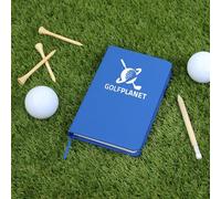 eBuyGB Personalised Golf Notebook with Logo, Gifts for Him, Golf Score Book, A6 Hardback Score Log, Gift for Golfer, Business Logo (Blue)