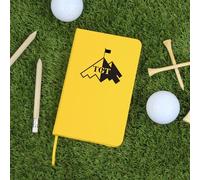 eBuyGB Personalised Golf Notebook with Logo, Gifts for Him, Golf Score Book, A6 Hardback Score Log, Gift for Golfer, Business Logo (Yellow)