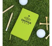 eBuyGB Personalised Golf Notebook with Logo, Gifts for Him, Golf Score Book, A6 Hardback Score Log, Gift for Golfer, Business Logo (Light Green)