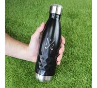eBuyGB Personalised Golf Water Bottle 500ml, Insulated Stainless Steel Golf Flask, Custom Initials Gift for Golfers, Leakproof Double-Walled Bottle, Golf Club Member Gift, Tournament Prize (Black)
