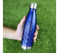 eBuyGB Personalised Golf Water Bottle 500ml, Insulated Stainless Steel Golf Flask, Custom Initials Gift for Golfers, Leakproof Double-Walled Bottle, Golf Club Member Gift, Tournament Prize (Blue)