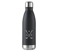 eBuyGB Personalised Golf Water Bottle with Golf Players Initials, Insulated Golf Flask, Golf Tournament Prize, Golf Club Gifts, Golf Member Gift (Black)