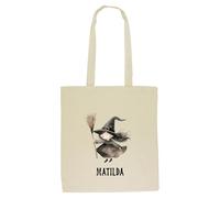eBuyGB Personalised Halloween Trick or Treat Bag, Kids Custom Tote with Name, Candy Bag with Ghost, Pumpkin, Bat, Witch, Wizard, Frankenstein