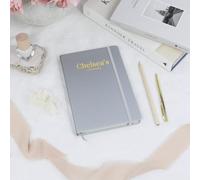 eBuyGB Personalised Journal Notebook, Soft Touch Hardback A5 Lined Journal with Any Name, Travel Dream Journal, To Do List, 2024 Planner Stationery (Grey)