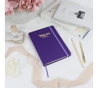 eBuyGB Personalised Journal Notebook, Soft Touch Hardback A5 Lined Journal with Any Name, Travel Dream Journal, To Do List, 2024 Planner Stationery (Purple)