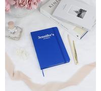 eBuyGB Personalised Journal Notebook, Soft Touch Hardback A5 Lined Journal with Any Name, Travel Dream Journal, To Do List, 2024 Planner Stationery (Blue)