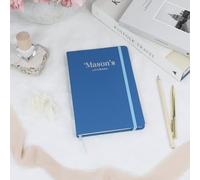 eBuyGB Personalised Journal Notebook, Soft Touch Hardback A5 Lined Journal with Any Name, Travel Dream Journal, To Do List, 2024 Planner Stationery (Light Blue)