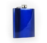 eBuyGB Personalised Laser Engraved Stainless Steel Hip Flask, 7 oz - Initial (Blue)