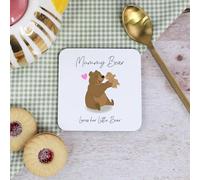 eBuyGB Personalised Mama Bear Coaster, Square Mother Bear Drinks Mat from Kids, Mother's Day Mum Coaster, Mummy I Love You Gift, Momma Bear & Cub