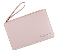 eBuyGB Personalised Mrs Clutch Bag for Bride to Be, New Married Name & Date, Bridal Clutch Bag, Bride Handbag, Wedding Day Bag, Honeymoon, Hen Party Gift (Pink)