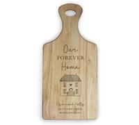 eBuyGB Personalised Our Forever Home Chopping Board with Couples Names, New House Gift, Housewarming Gifts, Wooden Paddle Board, Moving House Décor, Kitchen