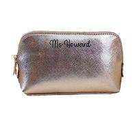 eBuyGB Personalised Pencil Case, Thank You Gift for Teacher, New Teaching Assistant Gifts, Back to School, End of Year, Medium PU Leather Toiletry Beauty Bag (Rose Gold)