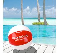 eBuyGB Personalised Red Beach Ball, 9" Inflatable Hen Party, Bridal Party Favours for Hen Do, Girls Weekend, Pool Party (Pack of 5)
