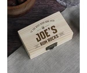 eBuyGB Personalised Rum Stones Box with 8 Reusable Ice Cubes, Gift for Boyfriend, Husband, Rum Rocks, Rum Gifts for Men, Rum Lover Gift for Dad
