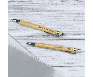 eBuyGB Personalised Teacher Gift, Engraved Pen & Pencil Set, Bamboo Pen with Teacher’s Name, Gift for Teacher, Teacher Thank You, Gift from Student