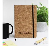 eBuyGB Personalised Teacher Notebook, Cork A5 Notebook, End of Term Gifts, Back to School, Teacher Thank You Gift, Teacher Stationary, TA Gift