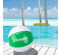 eBuyGB Personalised Vinyl 9" Inflatable Green Beach Ball Pool Party Garden Toy Holiday Abroad Swimming Accessory Beach Gift - Custom Name (Sample)