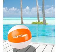 eBuyGB Personalised Vinyl 9" Inflatable Orange Beach Ball Pool Party Garden Toy Holiday Abroad Swimming Accessory Beach Gift - Custom Name (Pack of 15)