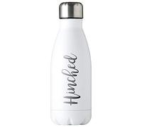 eBuyGB Personalised Water Bottle Custom Name Stainless Steel Reusable Mrs Hinch Inspired Soft Toned Metal 500ml Matt Drinks Bottle - Use for School, Gym, Outdoor, Yoga & Sports (White)