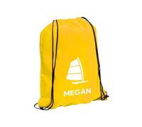 eBuyGB Personalised Water Sport Bag, Kids Unisex Watersports Drawstring Bag, Surfing, Sailing, Swimming Backpack, Girls Boys Swimming Rucksack (Yellow)