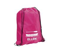 eBuyGB Personalised Water Sport Bag, Kids Unisex Watersports Drawstring Bag, Surfing, Sailing, Swimming Backpack, Girls Boys Swimming Rucksack (Fuschia)