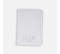eBuyGB Personalised Wedding Role Passport Holder, Passport Cover, Holiday Travel Gift for Her, Destination Wedding (Soft White)