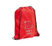 eBuyGB Personalised Welly Boot Bag, Kids Unisex Drawstring Bag for Wellies Boot Backpack, Girls Boys Rucksack, Children's Welly Bag (Red)