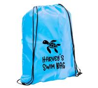eBuyGB Personalized Unisex Kids' Swimming Drawstring Bag with Dolphin, Turtle, Shark, Starfish, and Whale Design
