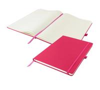 eBuyGB Pink A4 Hardback Lined Notebook with Elastic & Ribbon, Soft Touch Journal Diary Planner, Office Stationery Gift for Work, Travel, New Job