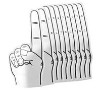 eBuyGB Pointy Big Foam Hand Finger Pointer EVA Animation Palm for Football Festivals Concert Sports Events-Ideal for Printing, Men, White, Pack of 1
