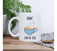 eBuyGB Pops' Cup of Tea Mug, 350ml Printed Coffee Mug, Father's Day, Birthday Gifts for Pops