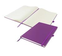 eBuyGB Purple A4 Hardback Lined Notebook with Elastic & Ribbon, Soft Touch Journal Diary Planner, Office Stationery Gift for Work, Travel, New Job