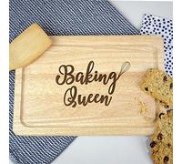 eBuyGB Queen Cake Stand, Serving, Wooden Rectangle Chopping/Cutting Board, Fun Baking Gift, Cooking, Kitchen, Wood