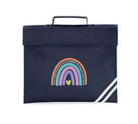 eBuyGB Rainbow School Book Bag for Girls, Kids Primary School Reading Bag, Nursery Homework Book Bag with Reflective Strips & Handle, Back to School Book Folder (36 x 30 cm)