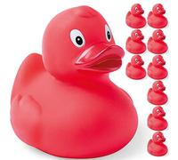 eBuyGB Rubber Duck Floating Bath Time Toy for Children, Red, Pack of 20