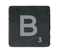 eBuyGB Scrabble Drinks Coasters, Square Slate Coaster, Individual Alphabet Letters, Scrabble Tiles with Score Marks - Personalise Your Own Scrabble Words (B)