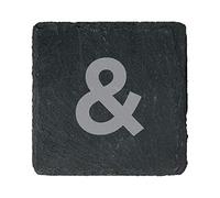 eBuyGB Scrabble Drinks Coasters, Square Slate Coaster, Individual Alphabet Letters, Scrabble Tiles with Score Marks - Personalise Your Own Scrabble Words (&)