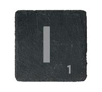 eBuyGB Scrabble Drinks Coasters, Square Slate Coaster, Individual Alphabet Letters, Scrabble Tiles with Score Marks - Personalise Your Own Scrabble Words (I)