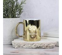 eBuyGB Shiny Gold Mug, 30 & Fabulous Ceramic Coffee Cup, Milestone Birthday, 30th Birthday Gift for Her, Sister, Daughter, Friend