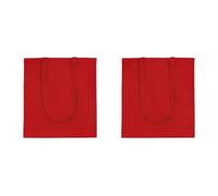 eBuyGB Shopping Tote Shoulder Bag, 100% Cotton, Red, 2.54 x 2.54 x 2.54 cm