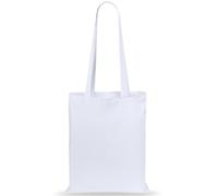 eBuyGB Shopping Tote Shoulder Bag, 100% Cotton, White, 2.54 x 2.54 x 2.54 cm