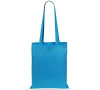 eBuyGB Shoulder Bag Natural Eco Friendly Tote Cotton Shopper - Ideal for Printing, Light Blue, Pack of 10