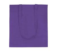 eBuyGB Shoulder Bag Natural Tote Ideal for Printing, Cotton, Purple, Pack of 10
