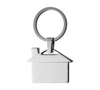 eBuyGB Silver Metal Stocking Filler Gift Keyring, 7 cm (House)