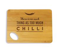 eBuyGB Small Personalised Wooden Chopping Board, There is No Such Thing As Too Much Chilli, Funny Cooking Gift, Serving Cutting Board, Chilli Lover Gifts for Him Her
