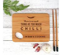 eBuyGB Small Personalised Wooden Chopping Board, There is No Such Thing As Too Much Chilli, Funny Cooking Gift, Serving Cutting Board, Chilli Lover Gifts for Him Her