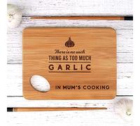 eBuyGB Small Personalised Wooden Chopping Board, There is No Such Thing As Too Much Garlic, Funny Cooking Gift, Serving Cutting Board, Garlic Lover Gifts for Him Her